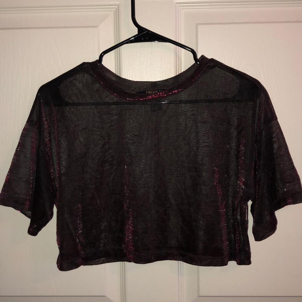 Purple sheer crop top